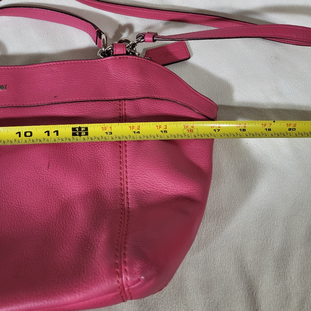 COACH Lexy Rouge Pink Pebbled Leather Shoulder Bag - Picture 13 of 14